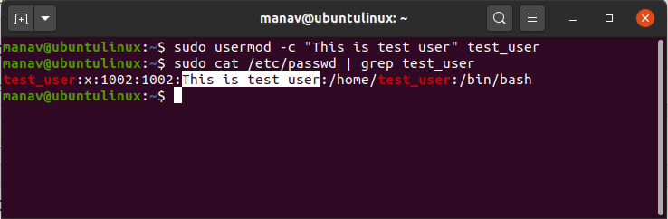 Usermod Command Example